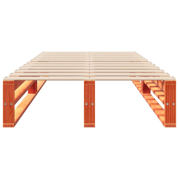 Sängynrunko ilman patjaa vahanruskea 75x190 cm täysi mänty