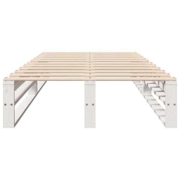 Sängynrunko ilman patjaa valkoinen 90x190 cm täysi mänty