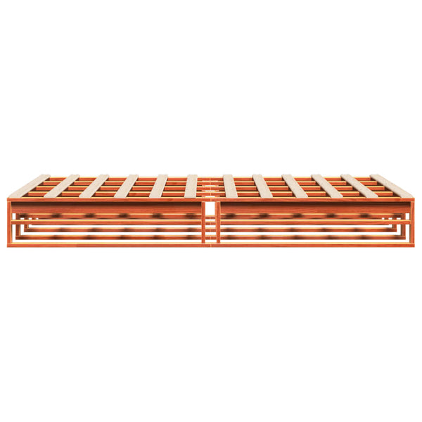 Sänky ilman patjaa vahanruskea 140x190 cm täysi mänty