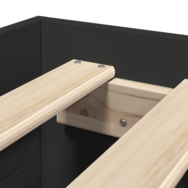 Sängynrunko musta 90x190 cm tekninen puu