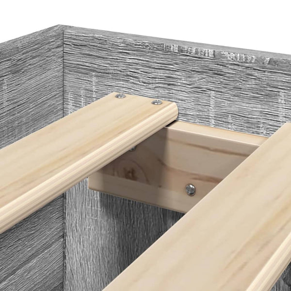 Sängynrunko harmaa Sonoma 75x190 cm tekninen puu