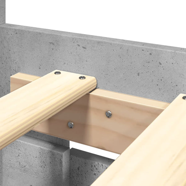 Sängynrunko päätylevyllä betoninharmaa 150x200 cm tekninen puu