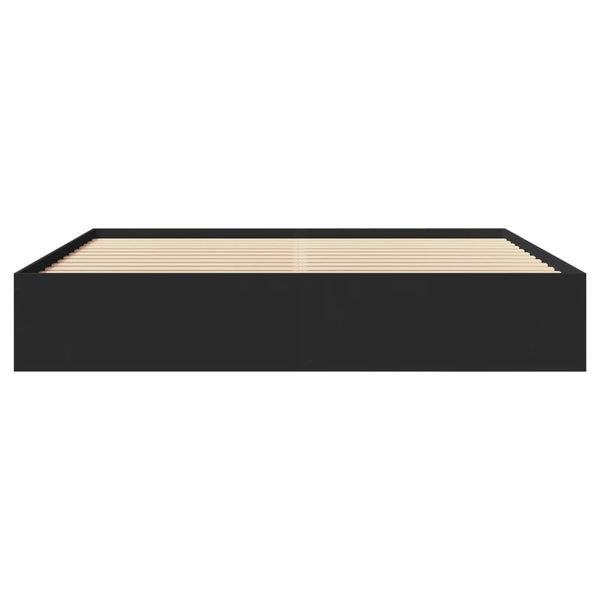 Sängynrunko musta 200x200 cm tekninen puu