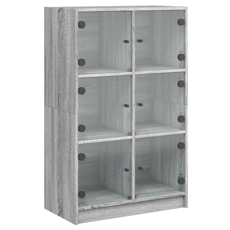 Harmaa kaappi ovilla Seghie 68x37x109cm (puinen)