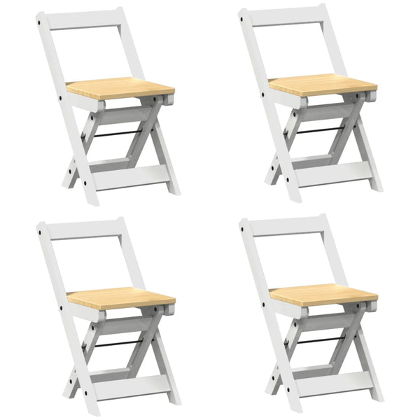 Ruokapöydän tuolit taitettavat 4 kpl Corona valk. täysi mänty