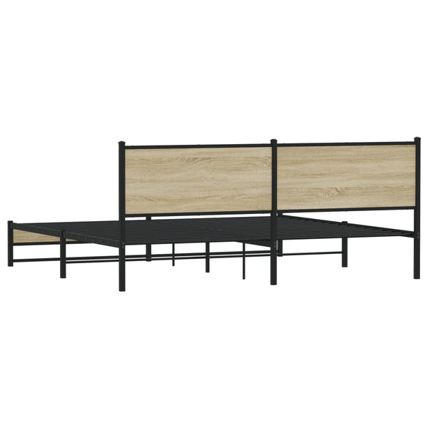 Sängynrunko ilman patjaa Sonoma-tammi 200x200 cm