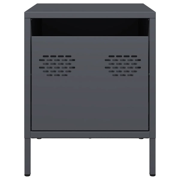 Antrasiitti yöpöydät Unit 35x39x43,5cm (2 kpl, teräs)