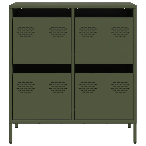 Oliivinvihreä senkki Lcian 68x39x73,5cm (kylmävalssattu teräs)