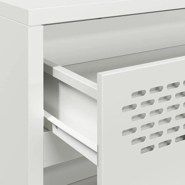 Valkoinen senkki Trache 68x39x58,5cm (kylmävalssattu teräs)