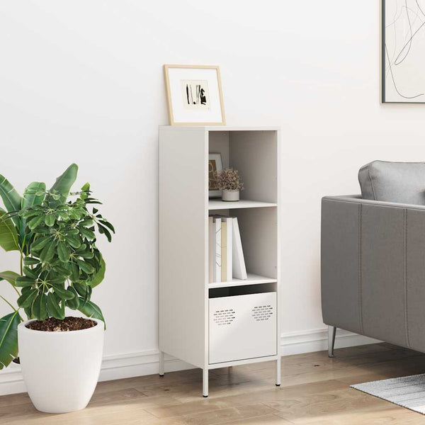 Valkoinen highboard Nectar 35x39x103,5cm (teräs)