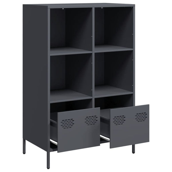 Antrasiitti highboard Nectar 68x39x103,5cm (teräs)