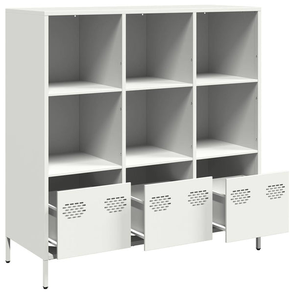 Valkoinen highboard Nectar 101,5x39x103,5cm (teräs)