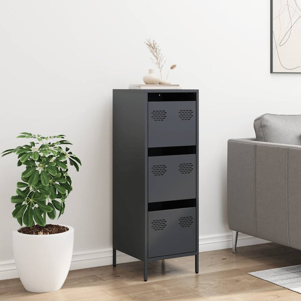 Antrasiitti highboard Dzidra 39x35x103,5cm (terästä)