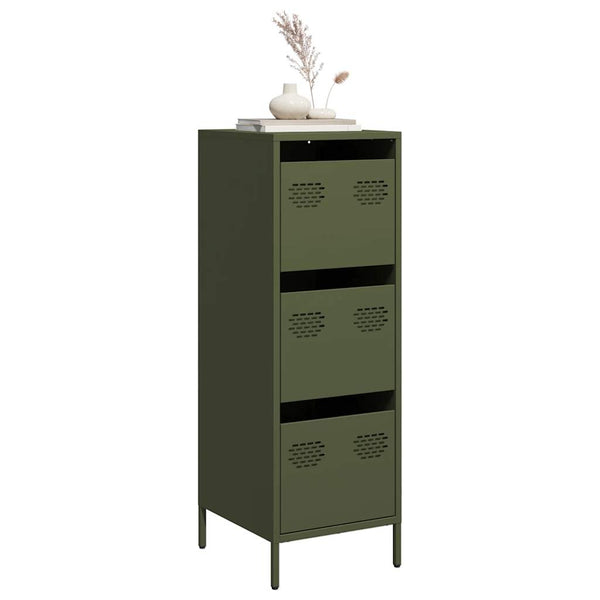 Oliivinvihreä highboard Dzidra 39x35x103,5cm (teräs)