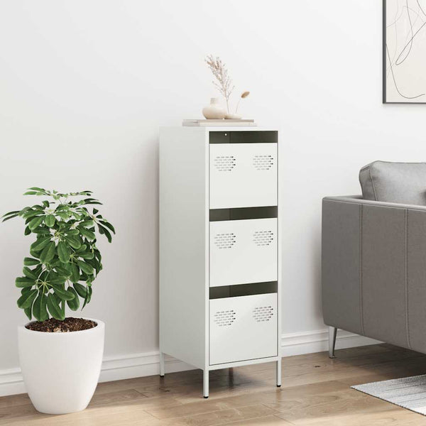 Valkoinen highboard Dzidra 39x35x103,5cm (teräs)