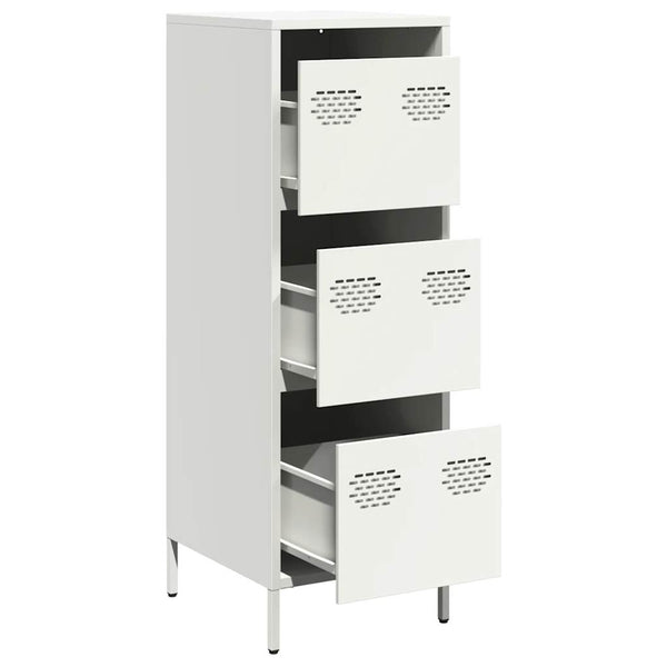 Valkoinen highboard Dzidra 39x35x103,5cm (teräs)