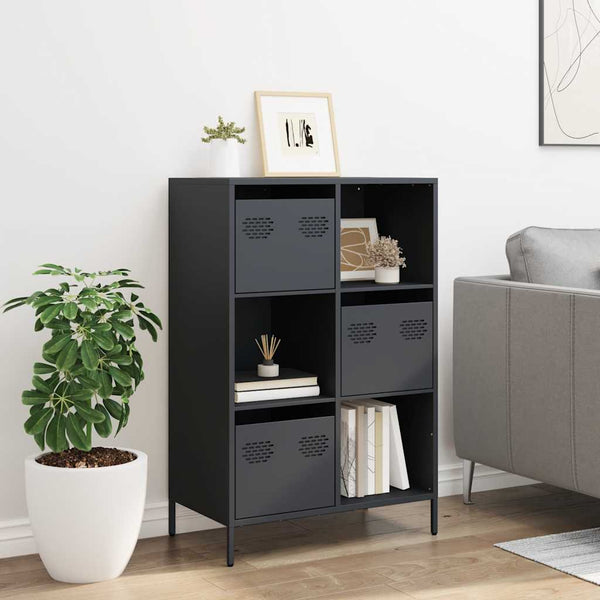 Antrasiitti highboard Olimpica 68x39x103,5cm (teräs)