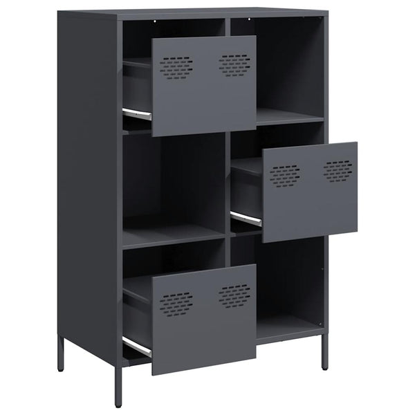 Antrasiitti highboard Olimpica 68x39x103,5cm (teräs)