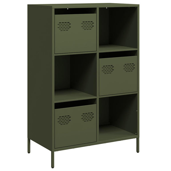 Oliivinvihreä highboard Olimpica 68x39x103,5cm (teräs)