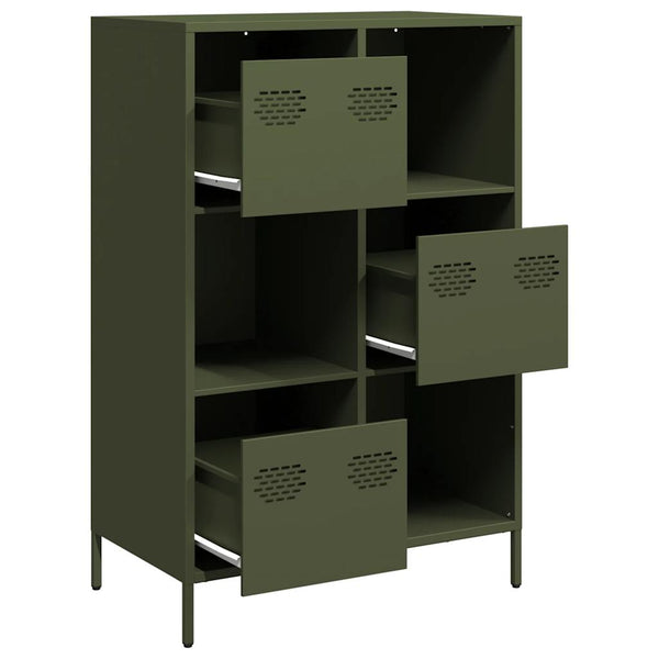 Oliivinvihreä highboard Olimpica 68x39x103,5cm (teräs)