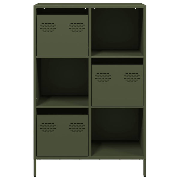 Oliivinvihreä highboard Olimpica 68x39x103,5cm (teräs)