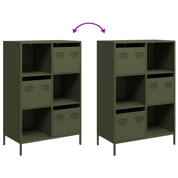 Oliivinvihreä highboard Olimpica 68x39x103,5cm (teräs)