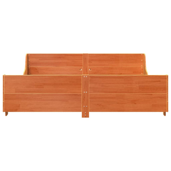 Sängynrunko ilman patjaa vahanruskea 180x200 cm täysi mänty