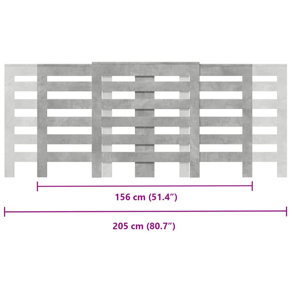 Lämpöpatterin suoja betoninharmaa 205x21,5x83,5 cm tekninen puu