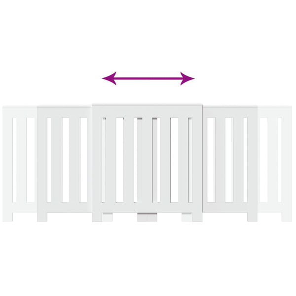 Lämpöpatterin suoja valkoinen 205x21,5x83,5 cm tekninen puu