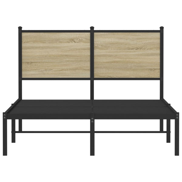 Metallinen sängynrunko päädyllä Sonoma-tammi 120x190 cm