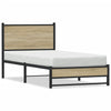 Metallinen sängynrunko päädyllä Sonoma-tammi 90x200 cm