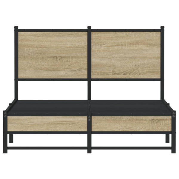 Metallinen sängynrunko päädyllä Sonoma-tammi 120x190 cm