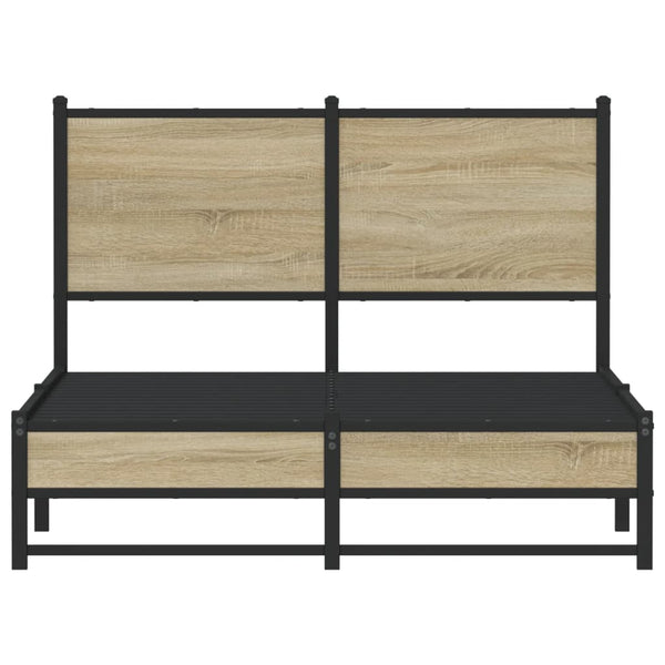 Metallinen sängynrunko päädyllä Sonoma-tammi 120x200 cm