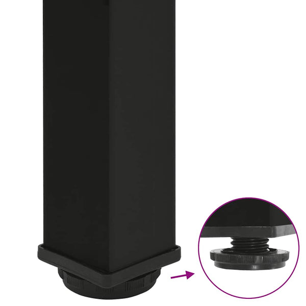 Musta baaripöydän jalat Mujdedin 90-92cm (4 kpl teräs)