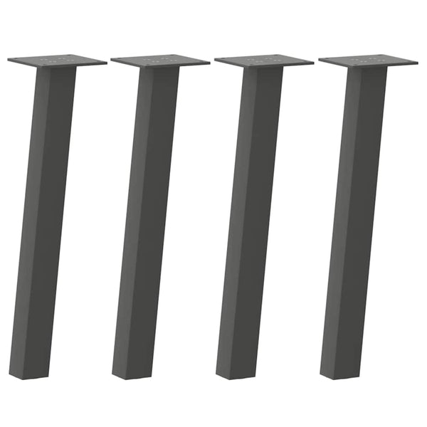 Sohvapöydän jalat 4 kpl antrasiittia 42 cm Teräs