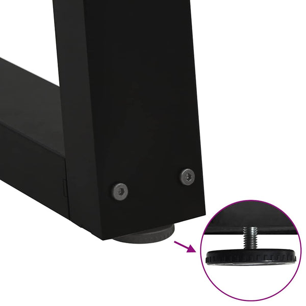 Musta ruokapöydän jalat v-muoto Aileen 50x(42-43,3)cm (2 kpl teräs)