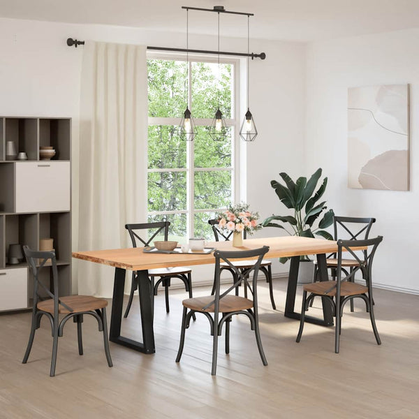 Musta ruokapöydän jalat v-muotoiset Aileen 60x(72-73)cm (2 kpl teräs)