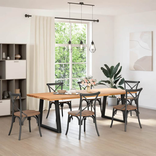 Musta ruokapöydän jalat v-muoto Aileen 80x(72-73,3)cm (2 kpl teräs)