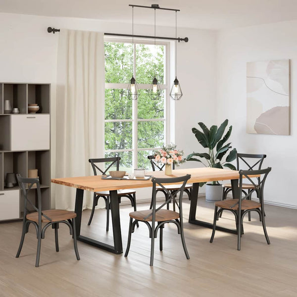 Musta ruokapöydän jalat v-muoto Aileen 100x(72-73,3)cm (2 kpl teräs)