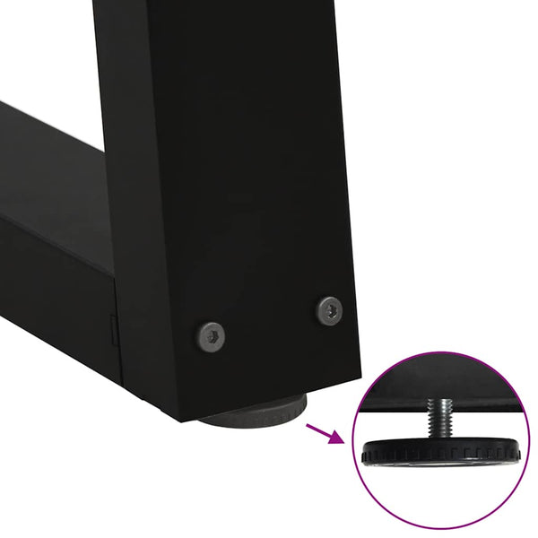 Musta ruokapöydän jalat v-muoto Aileen 90x(72-73,3)cm (3 kpl teräs)