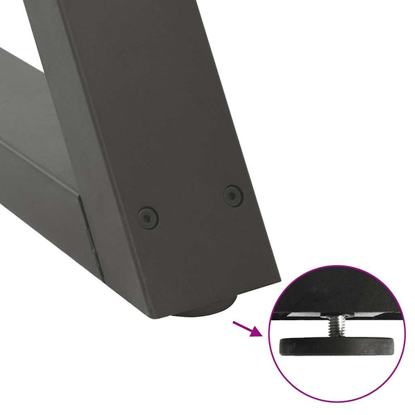 Antrasiitti sohvapöydän jalat Ghida 60x(30-31,3)cm (2 kpl, teräs)