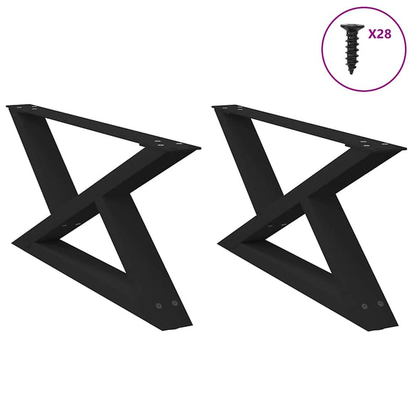 Musta sohvapöydän jalat Ghida 70x(30-31,3)cm (2 kpl teräs)