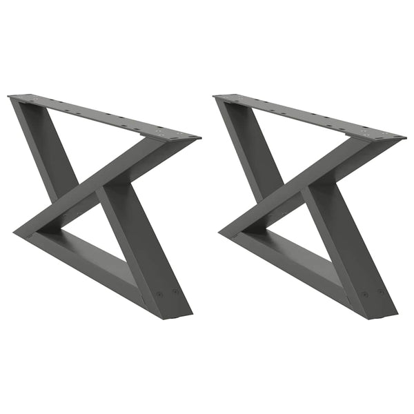 Antrasiitti sohvapöydän jalat Ghida 70x(30-31,3)cm (2 kpl, teräs)