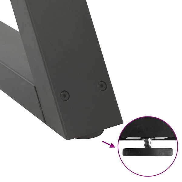 Antrasiitti sohvapöydän jalat Ghida 28x(42-43,3)cm (2 kpl teräs)