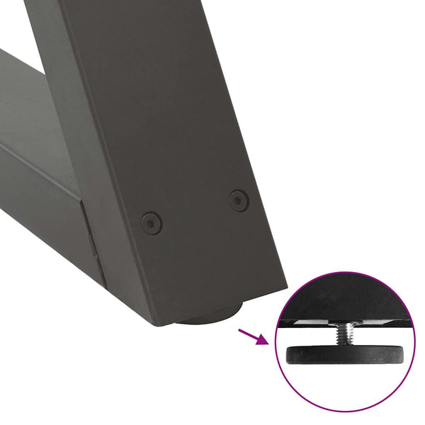 Antrasiitti sohvapöydän jalat Ghida 60x(42-43,3)cm (2 kpl, teräs)