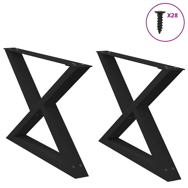 Musta sohvapöydän jalat Ghida 70x(42-43,3)cm (2 kpl teräs)