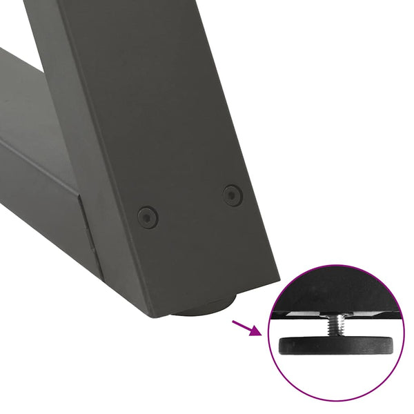 Antrasiitti sohvapöydän jalat Ghida 70x(42-43,3)cm (2 kpl teräs)