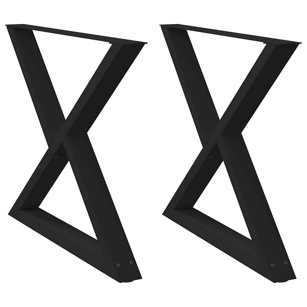Musta ruokapöydän jalat Ghida 90x(72-73,3)cm (2 kpl teräs)