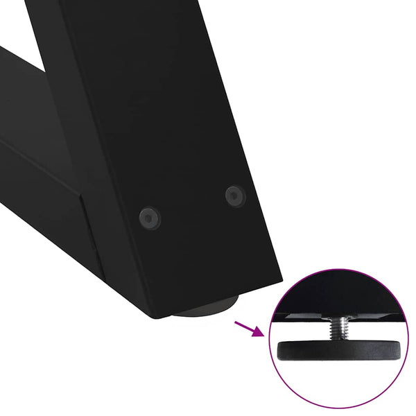 Musta ruokapöydän jalat Ghida 90x(72-73,3)cm (2 kpl teräs)