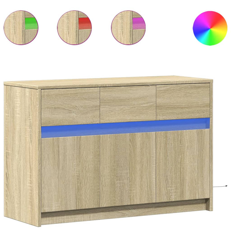 Sonoma tammi tv-taso led-valoilla Soruca 91x34x61cm (puinen)